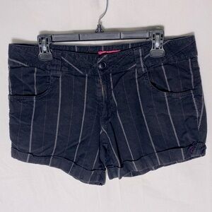 Vintage Y2K Dream Black Striped Cotton Low Rise Shorts M